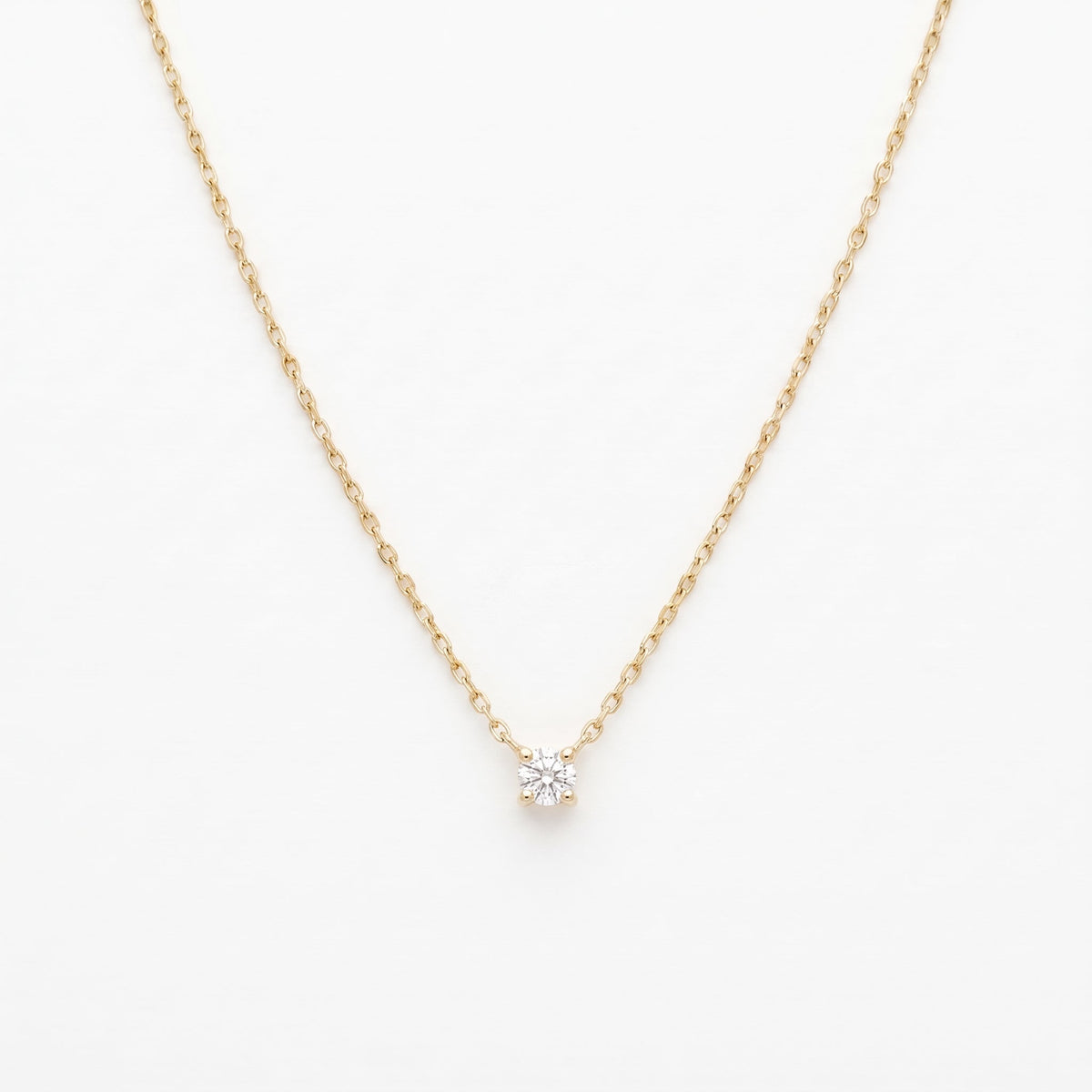 ANVIRA Gold Prong Set Solitaire Necklace in 925 sterling silver with 18K gold plating