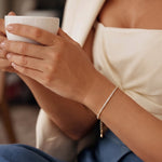 ANVIRA Gold CZ Tennis Bracelet with Teardrop Charm — view 6