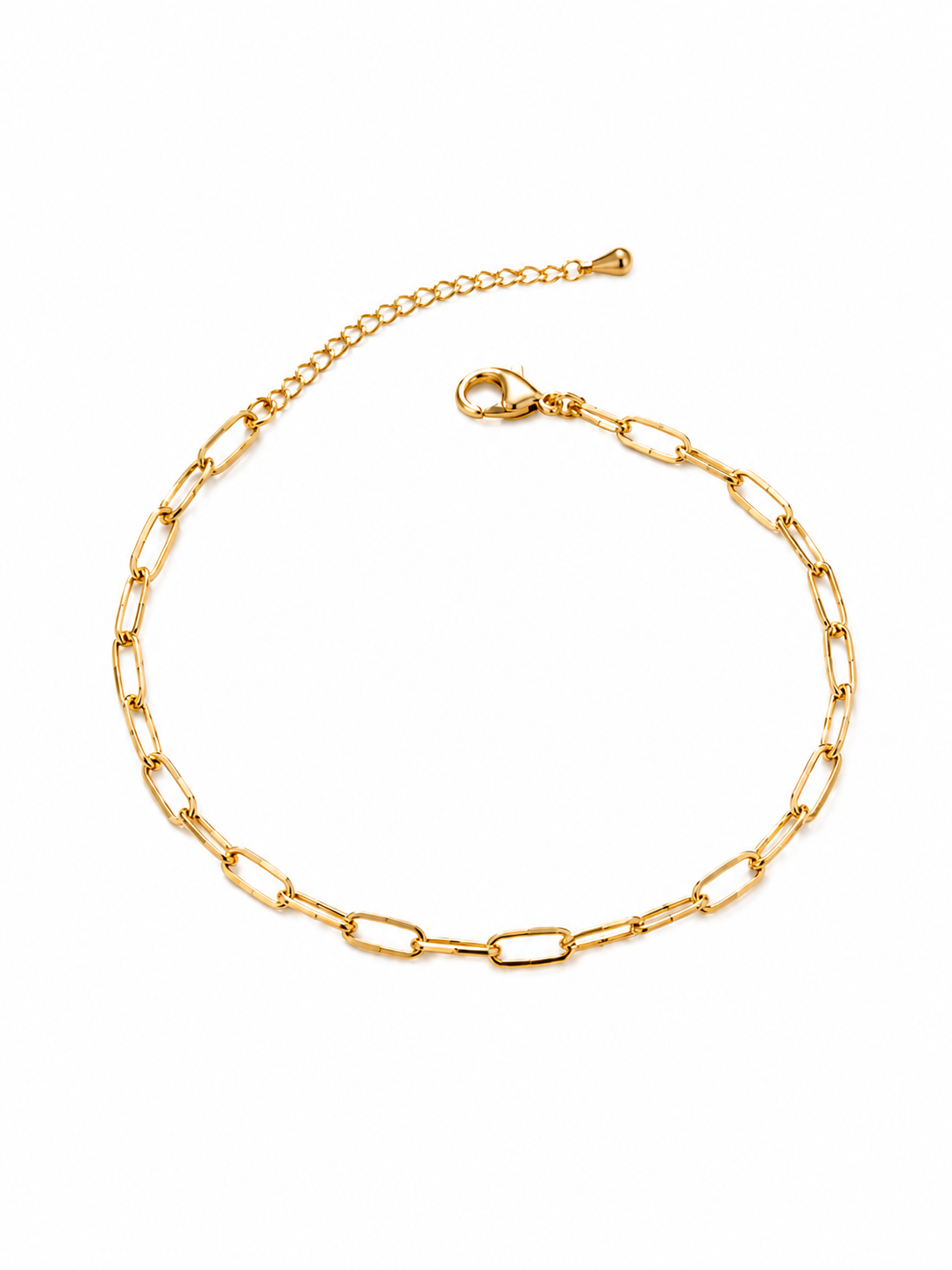 ANVIRA Gold Paperclip Chain Bracelet in 18K gold plated 925 sterling silver