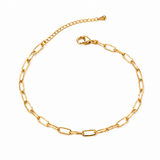 ANVIRA Gold Paperclip Chain Bracelet in 18K gold plated 925 sterling silver