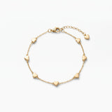 ANVIRA Gold Heart Station Bracelet in 18K gold plated 925 sterling silver