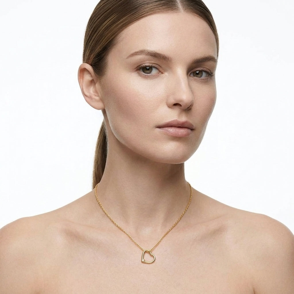 ANVIRA Gold Open Heart Necklace — view 2