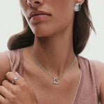 ANVIRA Silver Open Heart Necklace — view 3
