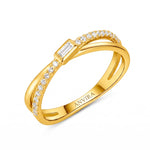 ANVIRA Gold Crossover Pavé Ring — view 3