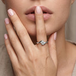 ANVIRA Silver Solitaire Swirl Ring — view 2