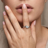 ANVIRA Silver Solitaire Swirl Ring — view 2