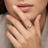 ANVIRA Silver Solitaire Swirl Ring — view 3