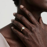 ANVIRA Gold Solitaire Swirl Ring — view 2