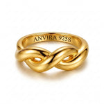 ANVIRA Gold Woven Band Ring in 18K gold plated 925 sterling silver