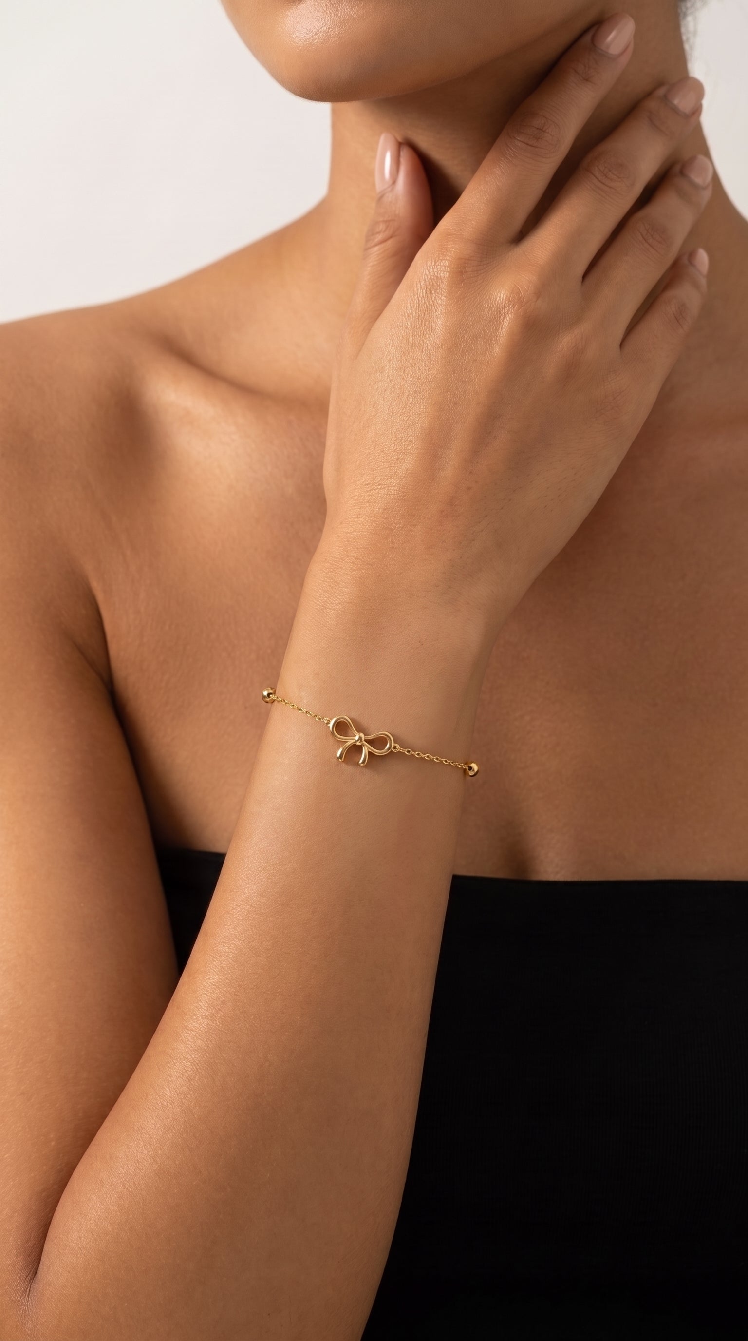 ANVIRA Gold Bow Charm Bracelet — view 4