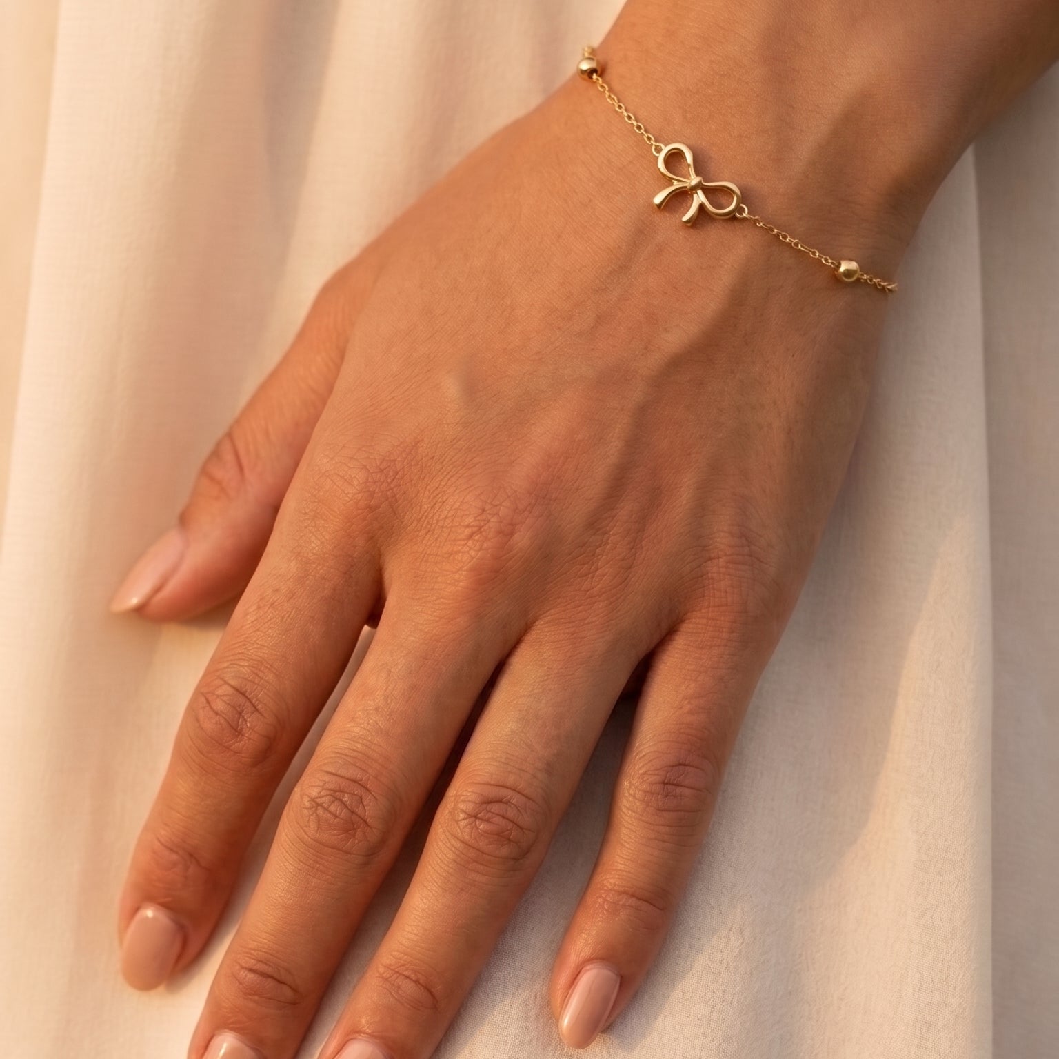ANVIRA Gold Bow Charm Bracelet — view 2