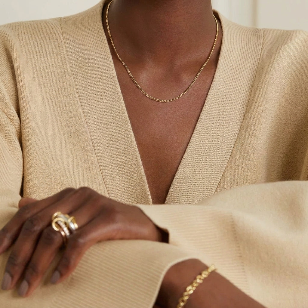 ANVIRA Gold Curb Chain Necklace — view 3