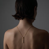 ANVIRA Gold Pavé Bar Pendant Necklace — view 2