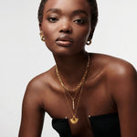 ANVIRA Gold Pavé Bar Pendant Necklace — view 4