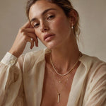 ANVIRA Gold Pavé Bar Pendant Necklace — view 5