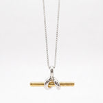 ANVIRA Signature T-Bar Knot Necklace in 925 sterling silver