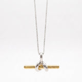ANVIRA Signature T-Bar Knot Necklace in 925 sterling silver
