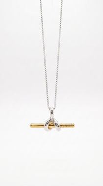 ANVIRA Signature T-Bar Knot Necklace in 925 sterling silver