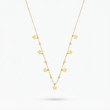 ANVIRA Gold Star Charm Necklace in 18K gold plated 925 sterling silver
