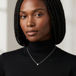 ANVIRA Silver Prong-Set Solitaire Necklace — view 2