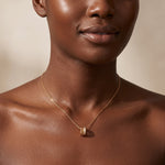 ANVIRA Gold Channel-Set Circle Pendant Necklace — view 2