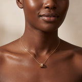 ANVIRA Gold Channel-Set Circle Pendant Necklace — view 2