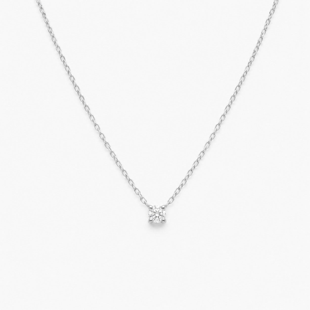 ANVIRA Silver Prong-Set Solitaire Necklace in 925 sterling silver
