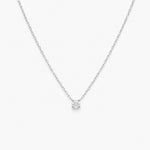 ANVIRA Silver Prong-Set Solitaire Necklace in 925 sterling silver
