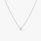 ANVIRA Silver Prong-Set Solitaire Necklace in 925 sterling silver