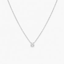 ANVIRA Silver Prong-Set Solitaire Necklace in 925 sterling silver