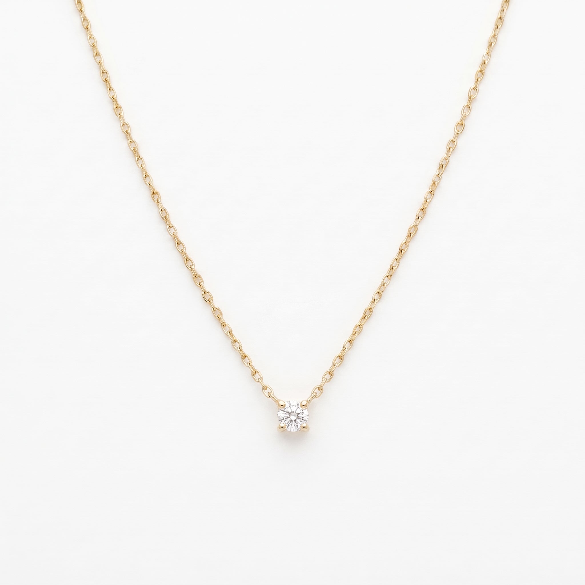 ANVIRA Gold Prong-Set Solitaire Necklace in 18K gold plated 925 sterling silver