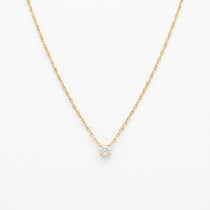 ANVIRA Gold Prong-Set Solitaire Necklace in 18K gold plated 925 sterling silver