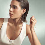 ANVIRA Two-Tone Circle Pendant Necklace — view 3