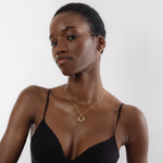 ANVIRA Two-Tone Circle Pendant Necklace — view 4