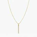 ANVIRA Gold Pavé Bar Pendant Necklace — view 7