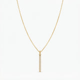 ANVIRA Gold Pavé Bar Pendant Necklace — view 7