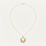 ANVIRA Two-Tone Circle Pendant Necklace — view 2