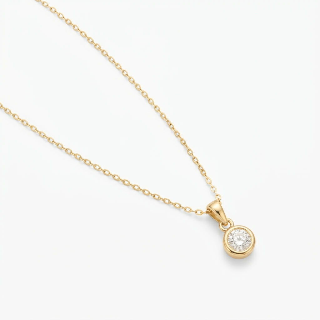ANVIRA Gold Solitaire Pendant Necklace — view 2
