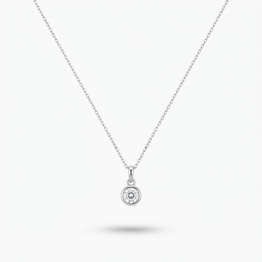 ANVIRA Silver Solitaire Pendant Necklace in 925 sterling silver