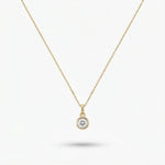 ANVIRA Gold Solitaire Pendant Necklace in 18K gold plated 925 sterling silver