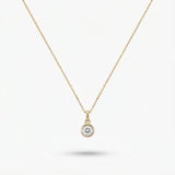 ANVIRA Gold Solitaire Pendant Necklace in 18K gold plated 925 sterling silver