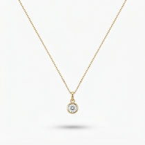 ANVIRA Gold Solitaire Pendant Necklace in 18K gold plated 925 sterling silver