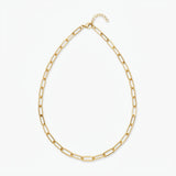 ANVIRA Gold Paperclip Chain Necklace in 18K gold plated 925 sterling silver