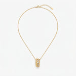 ANVIRA Gold Channel-Set Circle Pendant Necklace in 18K gold plated 925 sterling silver