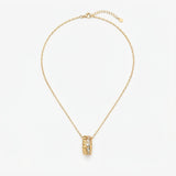 ANVIRA Gold Channel-Set Circle Pendant Necklace in 18K gold plated 925 sterling silver