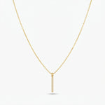 ANVIRA Gold Pavé Bar Pendant Necklace in 18K gold plated 925 sterling silver