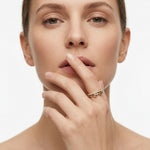 ANVIRA Two-Tone Pavé Knot Ring — view 4
