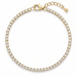 ANVIRA Gold CZ Tennis Bracelet with Teardrop Charm in 18K gold plated 925 sterling silver