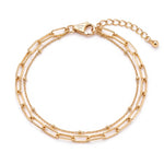ANVIRA Gold Beaded Chain Bracelet in 18K gold plated 925 sterling silver