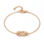 ANVIRA Gold Pavé Buckle Bracelet in 18K gold plated 925 sterling silver